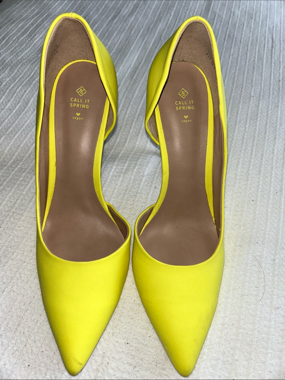 Call It Spring Yellow Pointed Toe D'Orsay Pumps